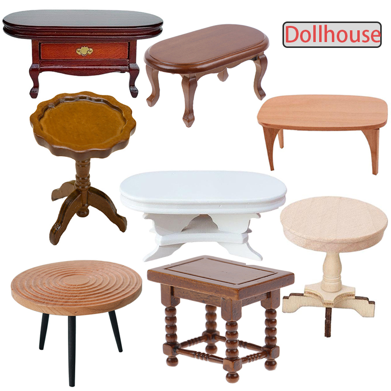 Coffee Tea - 1:12 Dollhouse Miniature Round Table Tea