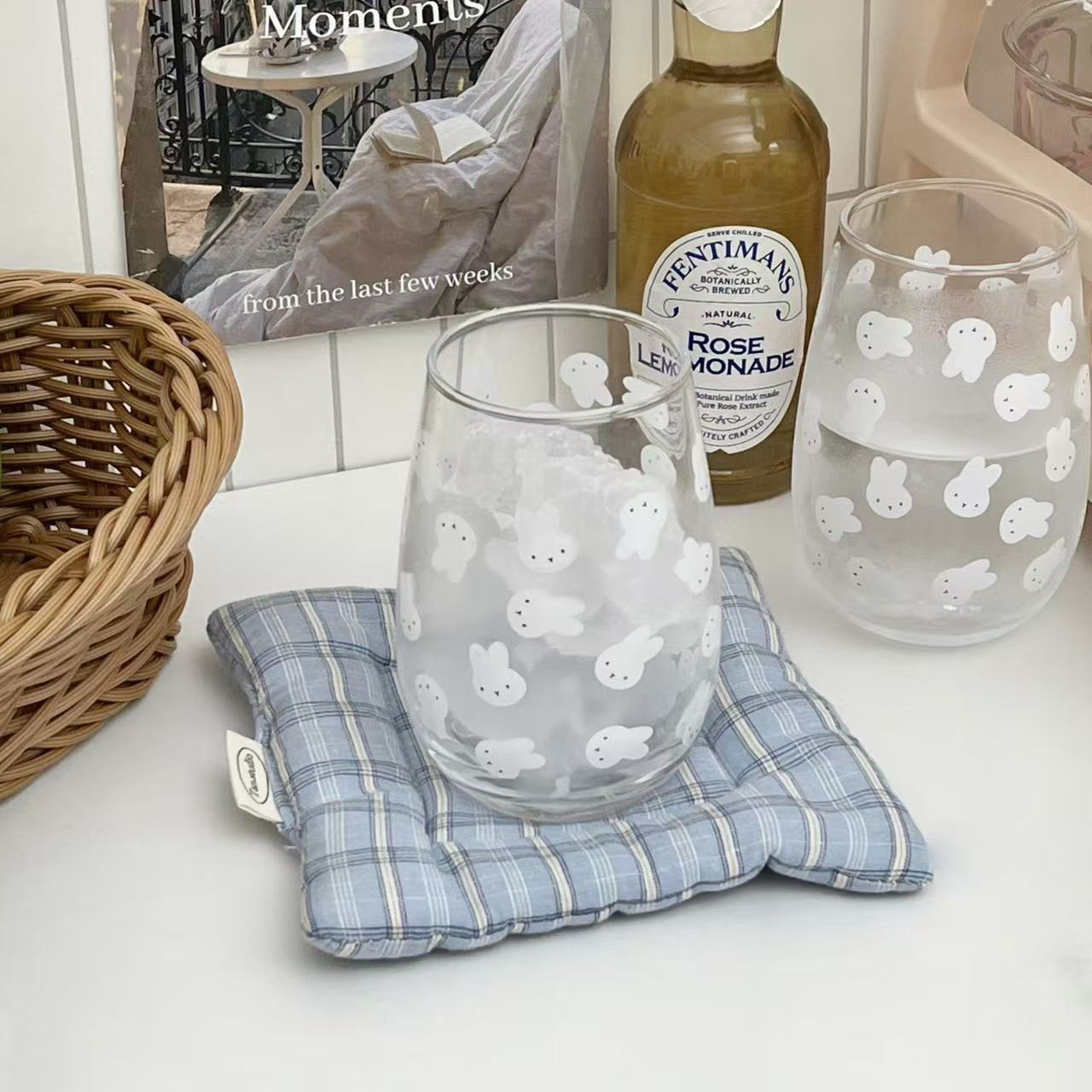 Cute Miffy Rabbit Printed Glas - Coffee Tea 评论和价格