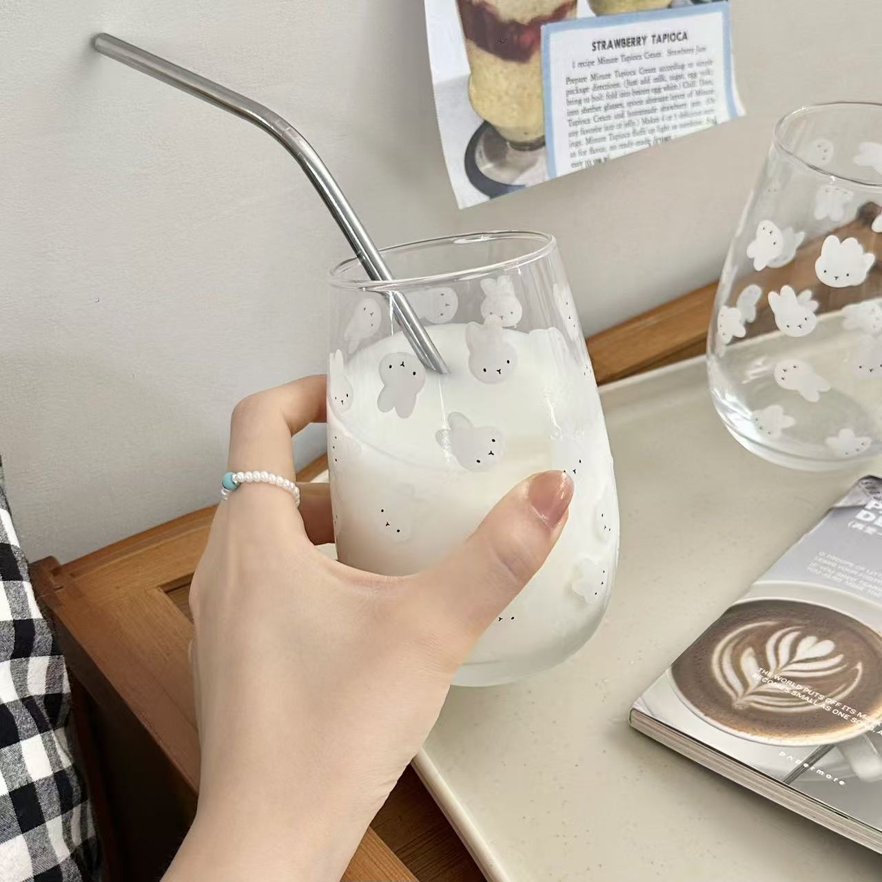Cute Miffy Rabbit Printed Glas - Coffee Tea 评论和价格