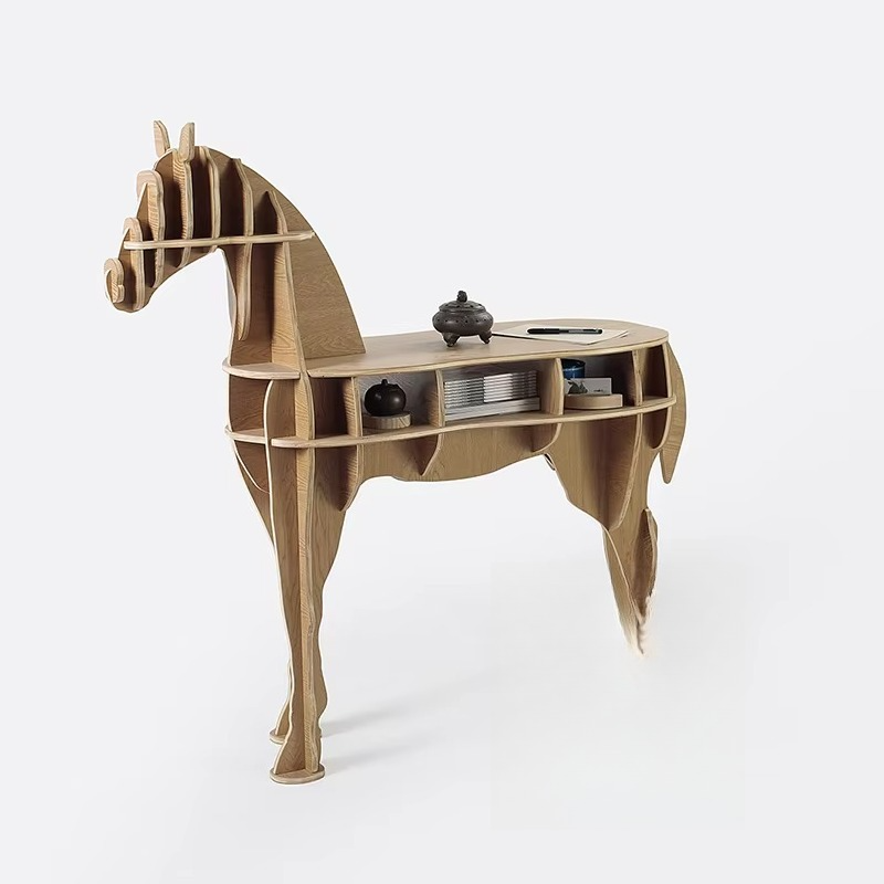 Creative Wooden Horse Tea Coff - Coffee Tea Library 评论和价格