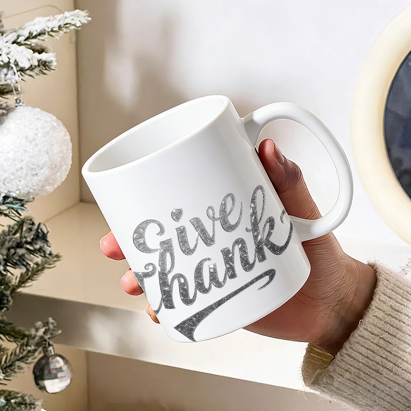 Silver Foil Font 'Give Thanks' - Coffee Tea Font 评论和价格
