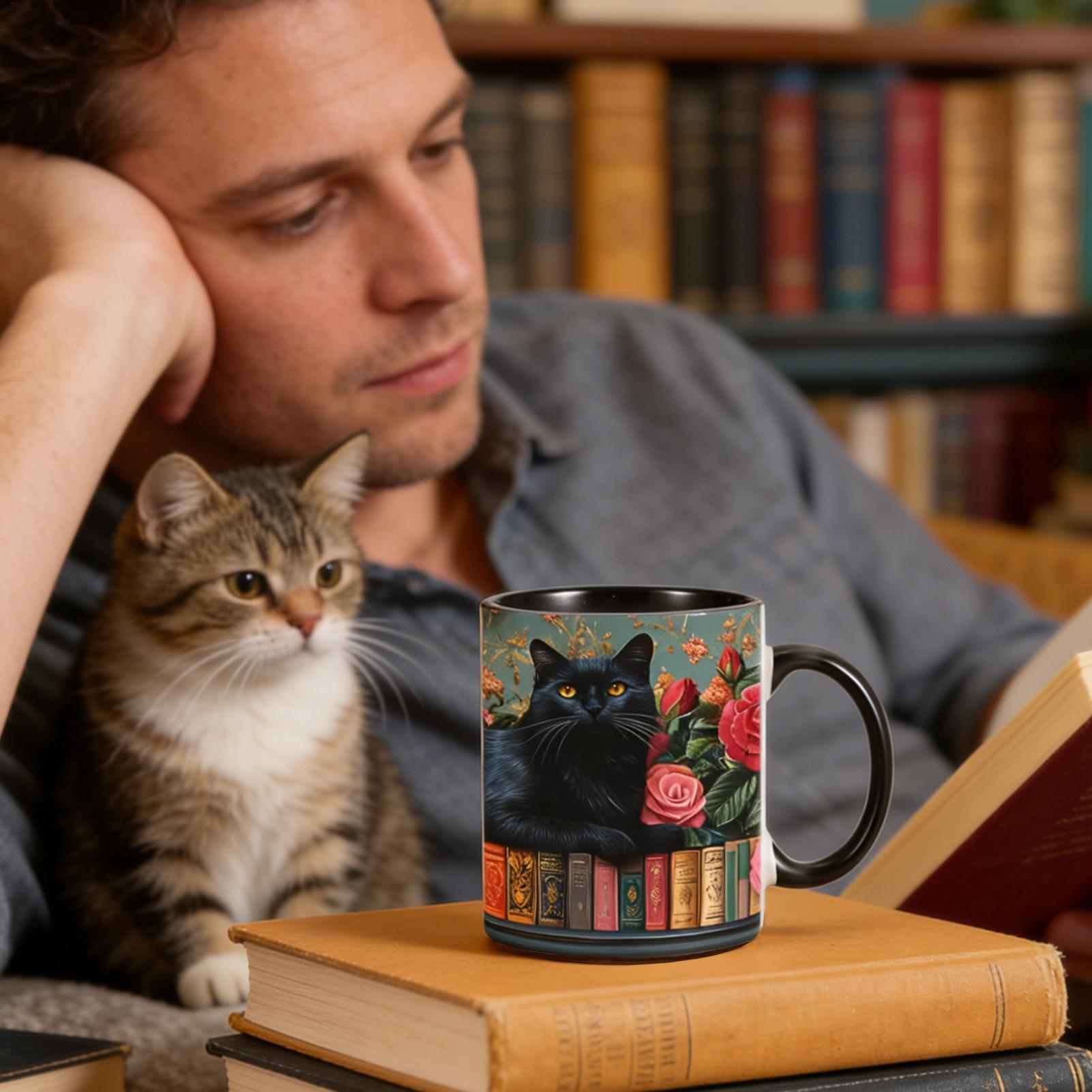 Mug For Coffee Cat Theme Heat- - Coffee Tea Library 评论和价格