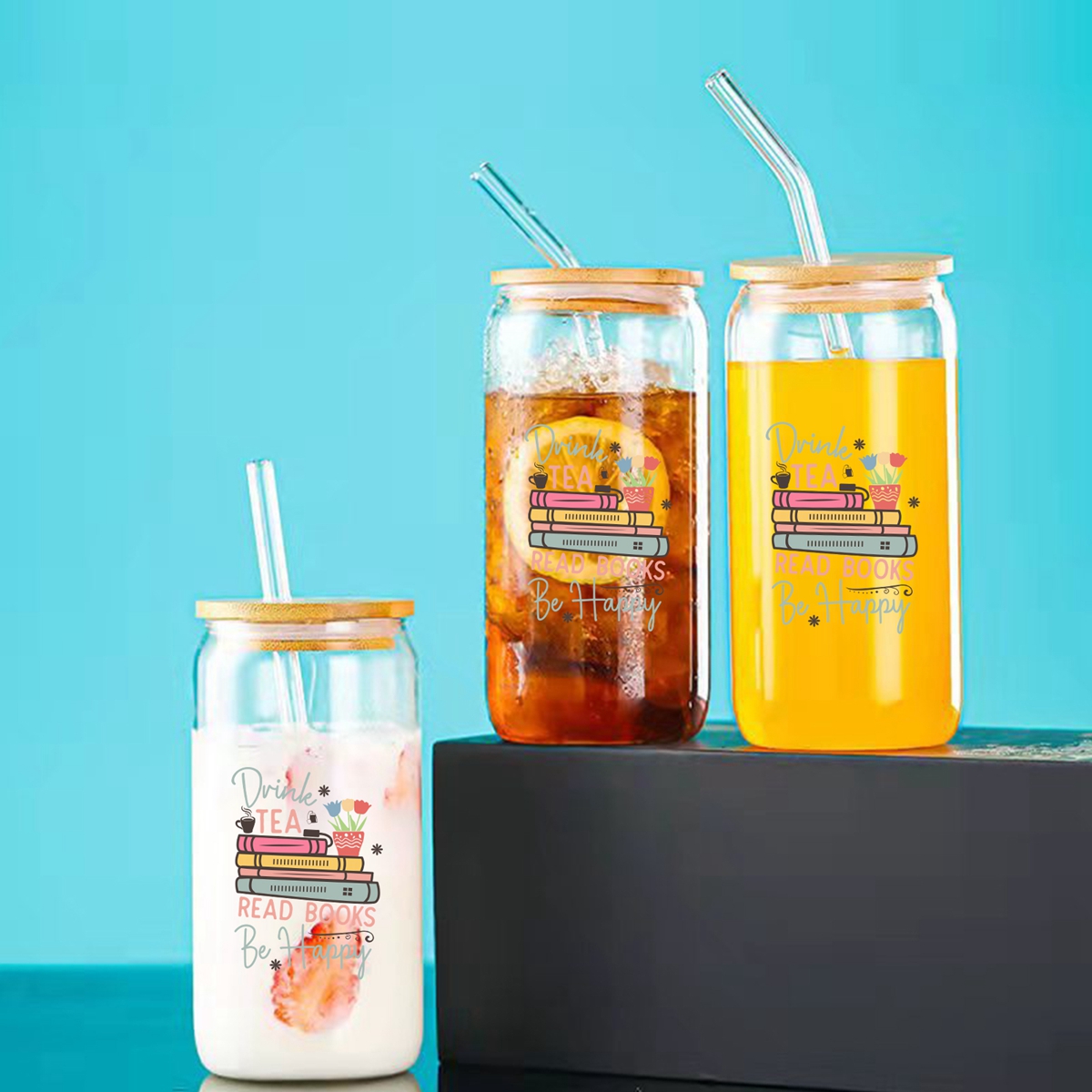 1pc Drink Tea Read Books Be Ha - Coffee Tea Library 评论和价格