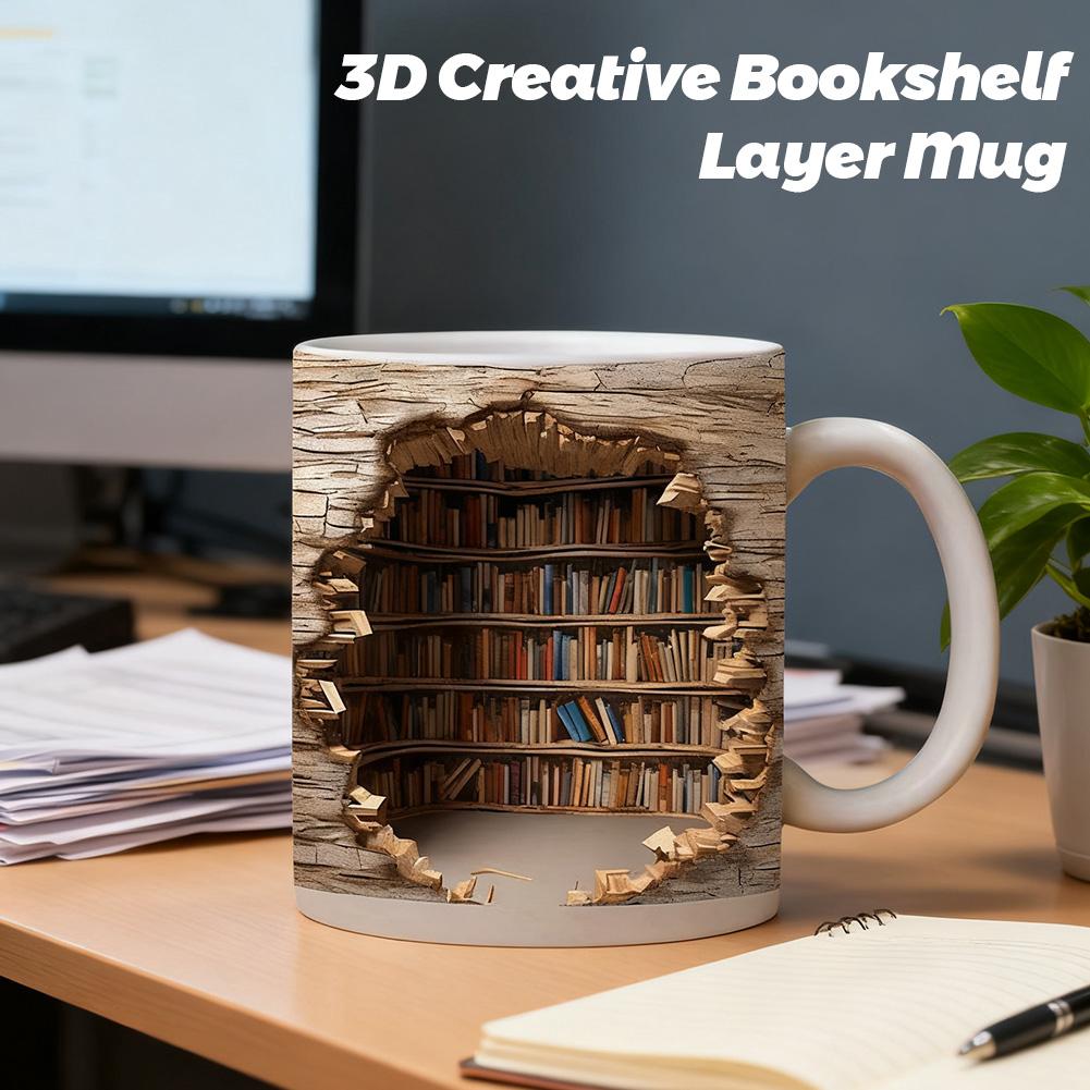 3D Creative Space Design Mugs  - Coffee Tea Library 评论和价格