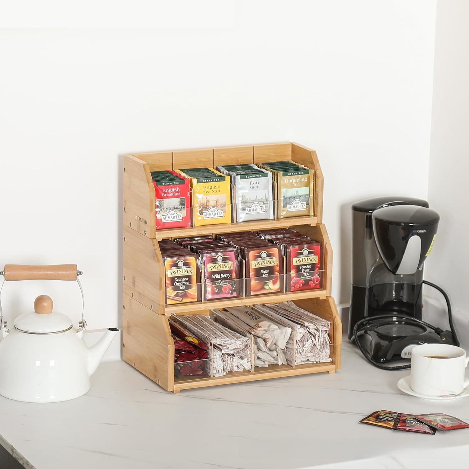 Bamboo Tea Bag Storage Box Thr - Coffee Tea Box 评论和价格