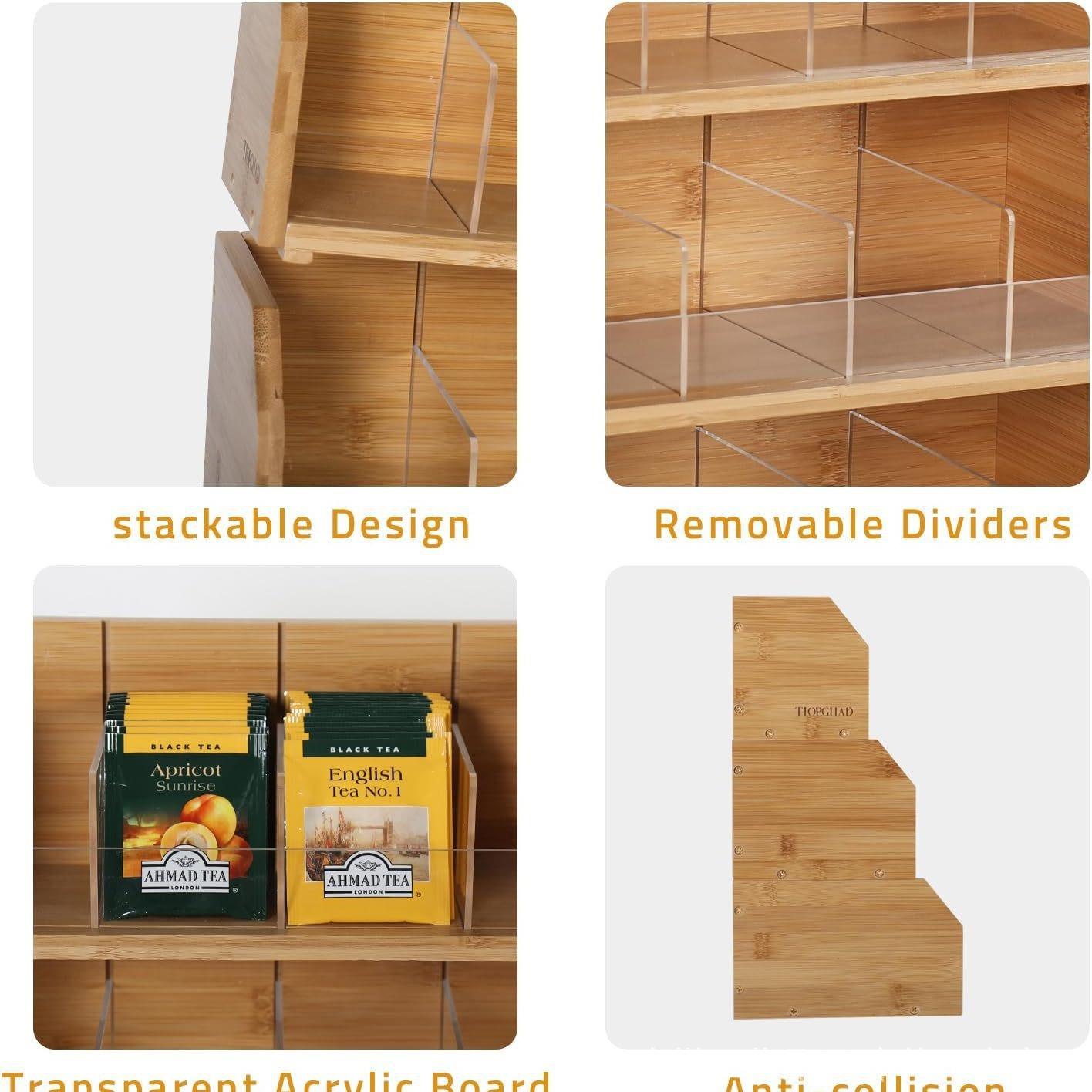 Bamboo Tea Bag Storage Box Thr - Coffee Tea Box 评论和价格